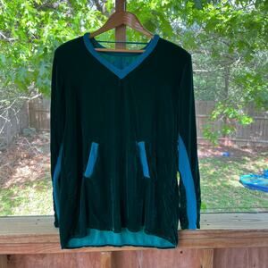 Johnny Was Pete & Greta Women's Green Velvet Pullover Top Size S